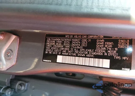 2016 Volvo Xc60 T5 Drive-E Premier z USA, uszkodzony, nr VIN YV440MDK7G2787643